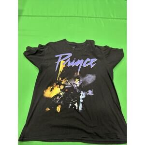 Prince and the Revolution Purple Rain Motorcycle Graphic T-shirt black Men's L